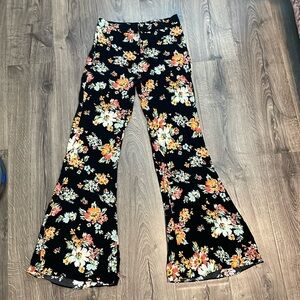 Zara size medium flare floral trousers